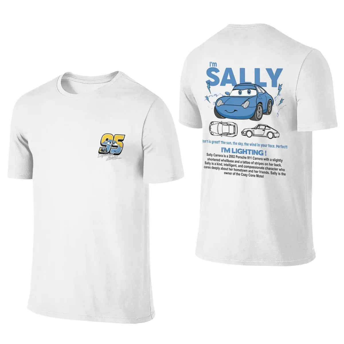 Romantic Lightning Mcqueen And Sally Matching T Shirt Outfits Double-Side Print Sally Mcqueen tshirt Tees for Couple Gifts