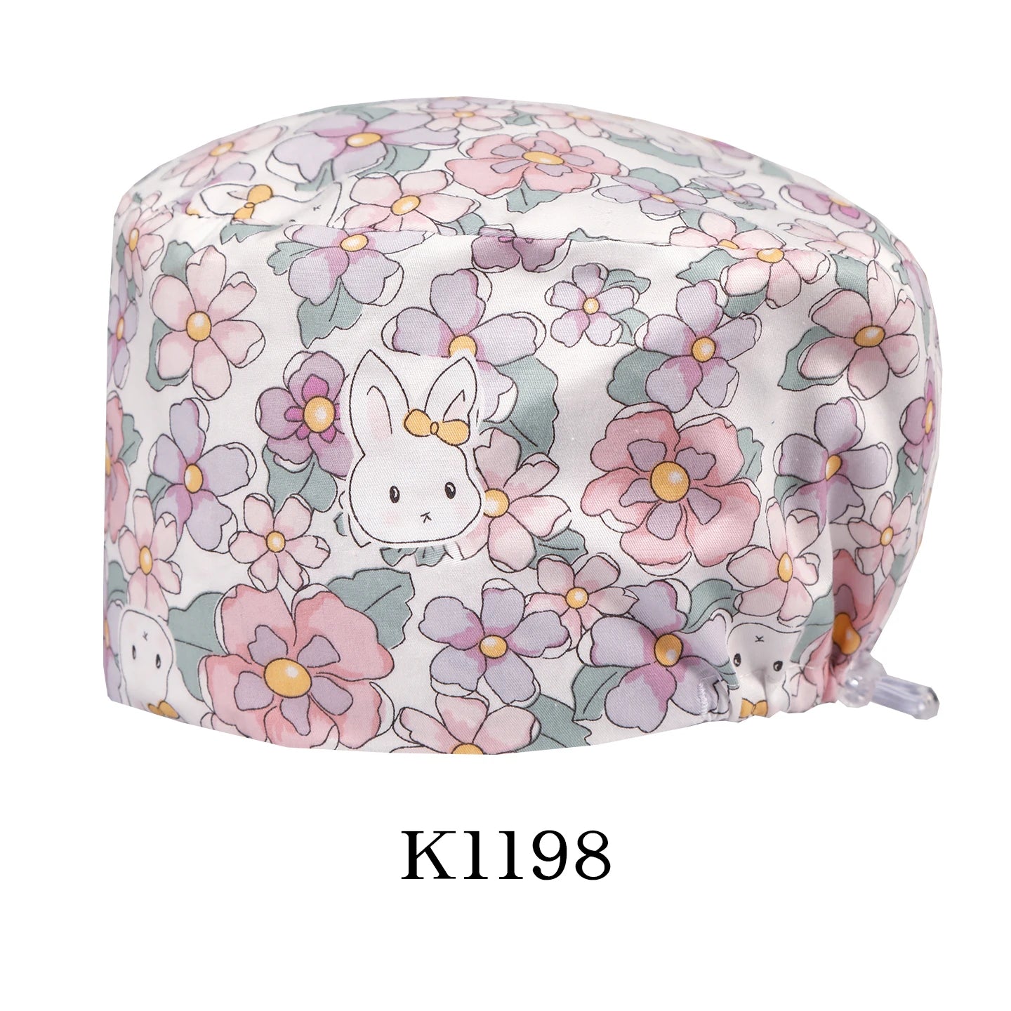 Printed Scrub Caps Dental Nursing Hats Durable Women Pediatric Cap Care Center Work Hat Comfortable  Aesthetic Scrub Cap K1235