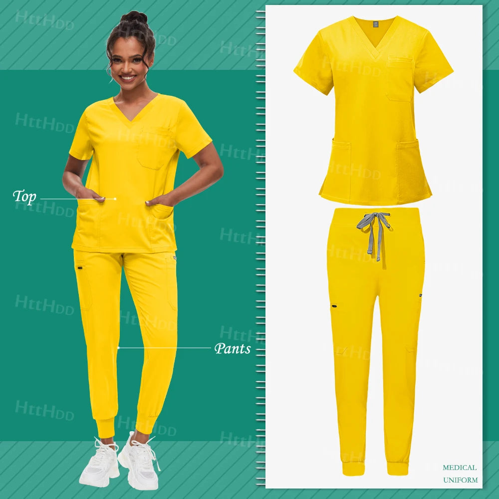 Scrub Sets Uniform Women Joggers Hospital Accessories Medical Surgical Gown Pharmacy Healthcare Work Wear Unisex Mens Scrub Soft