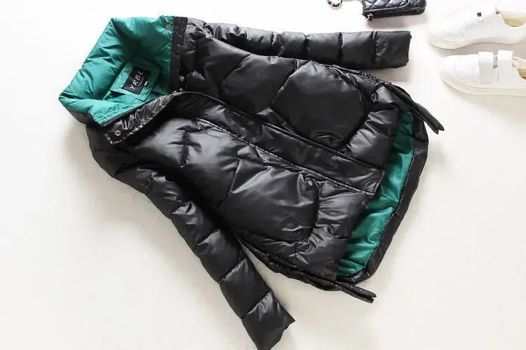 Winter Warm Coat Women's Fashion New Solid Color Hood Filled Down Cotton Coat Women's Clothing Winter Jacket Women