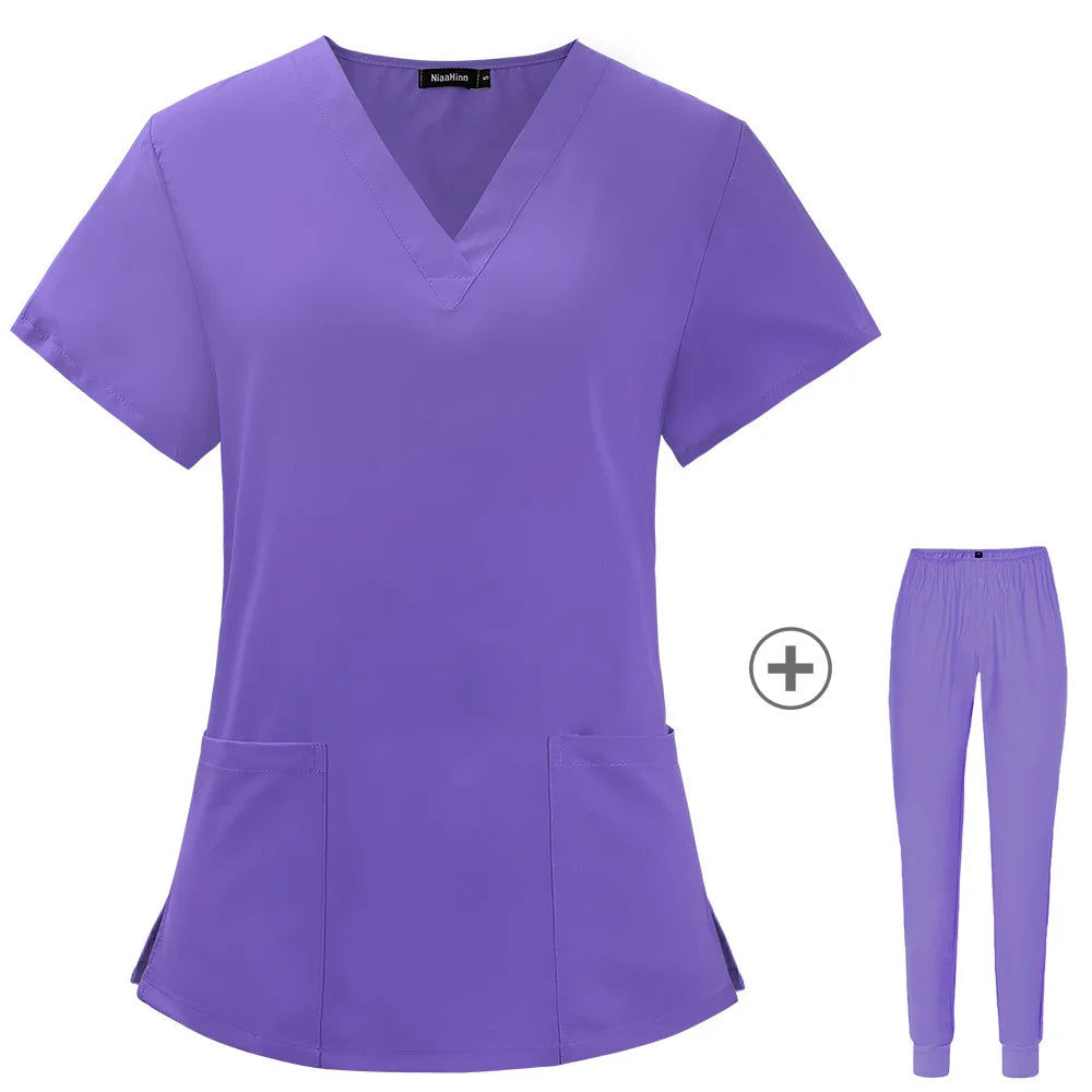 Wholesale Women Wear Scrub Suits Hospital Doctor Working Uniform Medical Surgical Multicolor Unisex Uniform Nurse Accessories