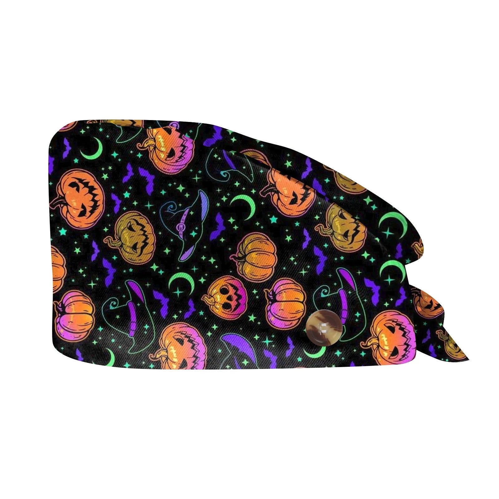 Halloween Cartoon Printing Scrubs Caps Hat Women Nurse Cap Pet Clinic Work Hat Scrub Hats Festive Accessories Nurse Hat