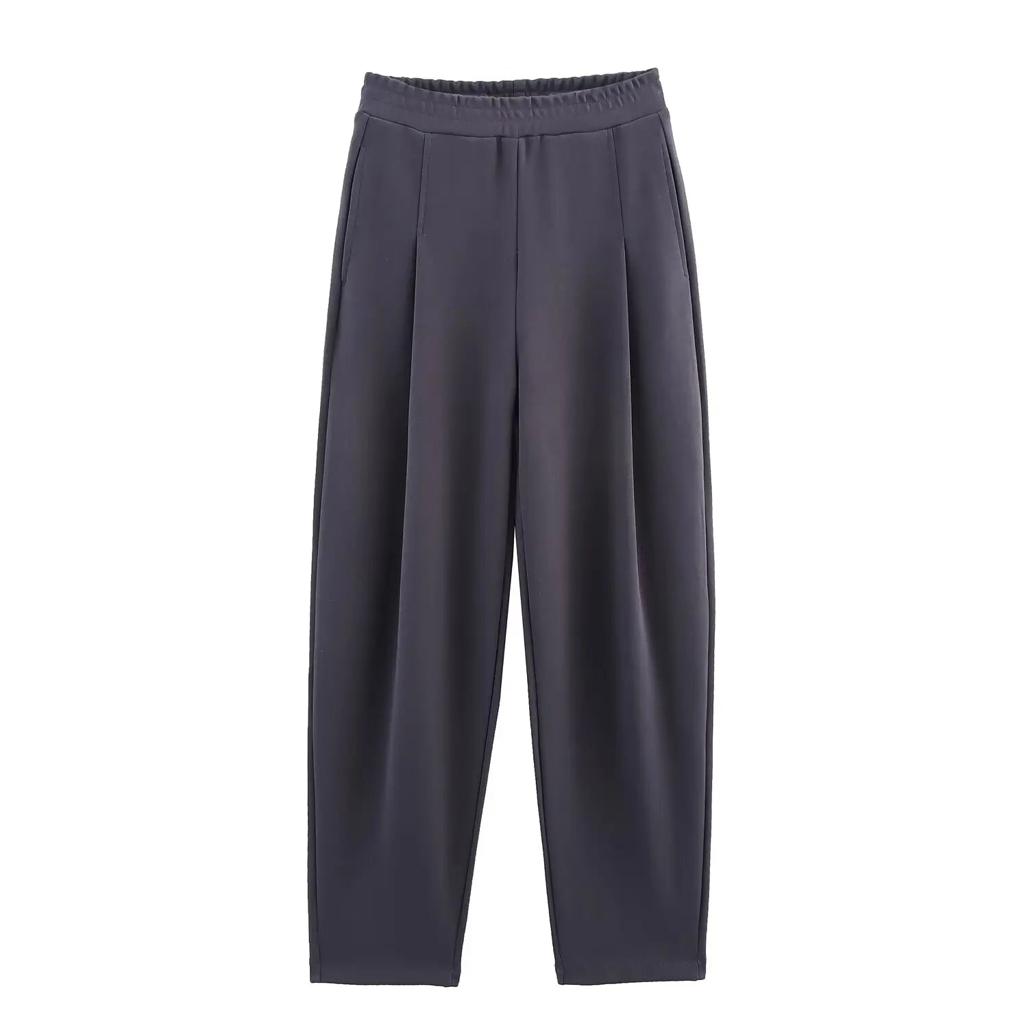 2025 New Women's Clothing European and American Style Fashion Washed Double-Sided Fabric Casual Pleated Pants