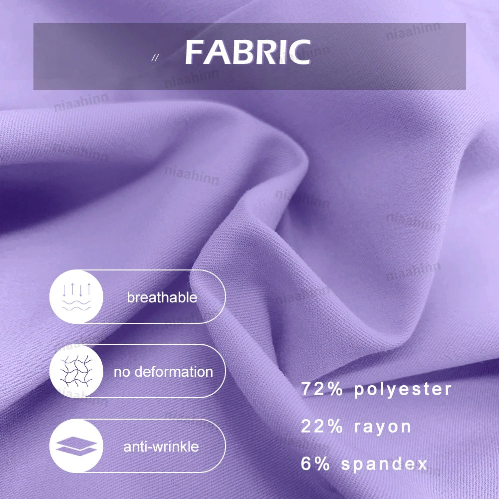 Niaahinn Scrubs Hot Sales Jogger Scrub Sets Women Solid Color Breathable Work Clothes Lab Coat Uniform Hospital Doctor Work Wear
