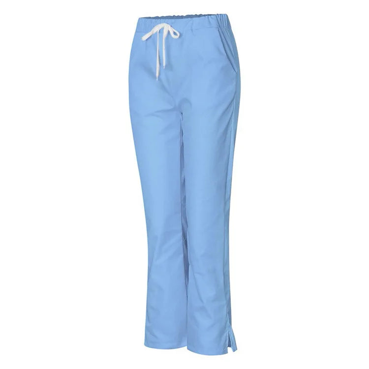 Solid Color Nurse Bottoms Medical Scrubs Pant Nurses Accessories Elastic Waist Doctors Trousers Hospital Lab Workwear Clothing