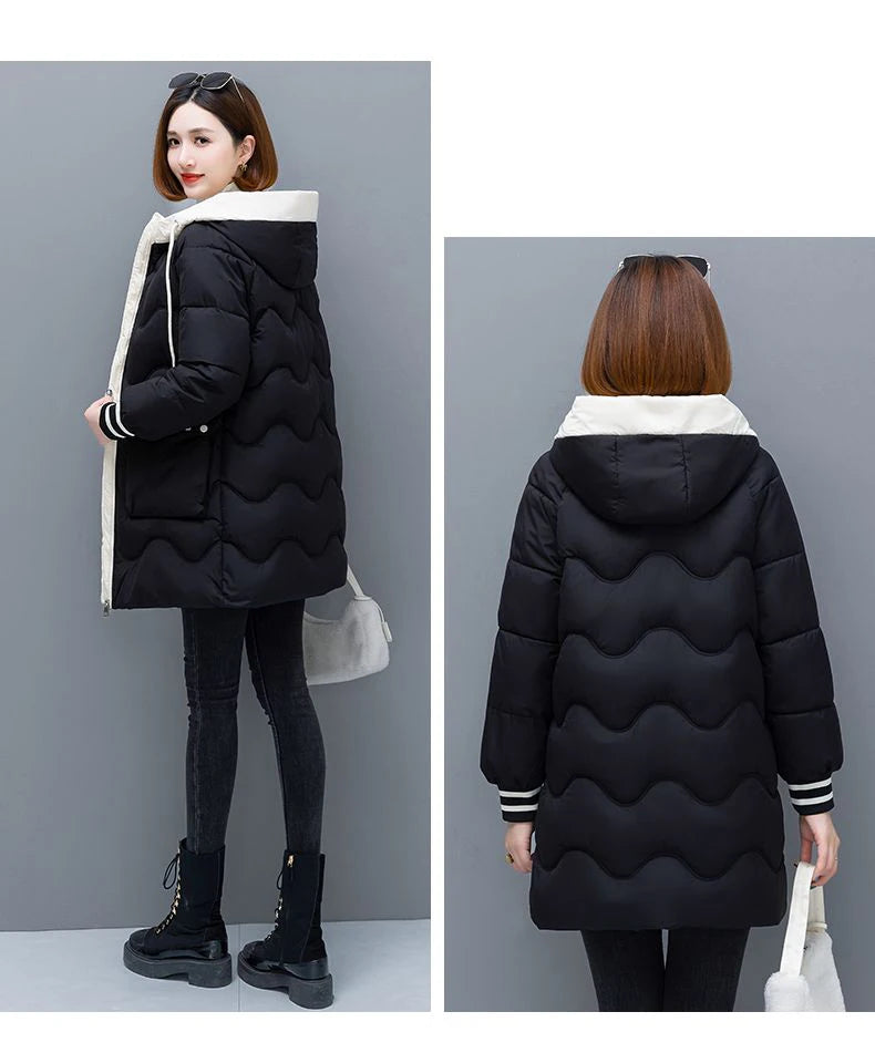 Long Winter Jacket Women Down Cotton Coats New Cotton Padded Puffer Parka Coat Women Hooded Outwear Thicken Warm Jacket 4XL