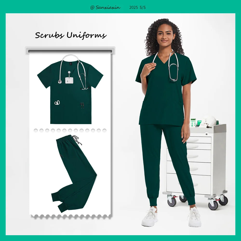 Hospital Scrubs Sets Doctor Nursing Uniform Suit for Male Female Dental Clinic Supplies Nurse Uniforms Women Medical Accessories