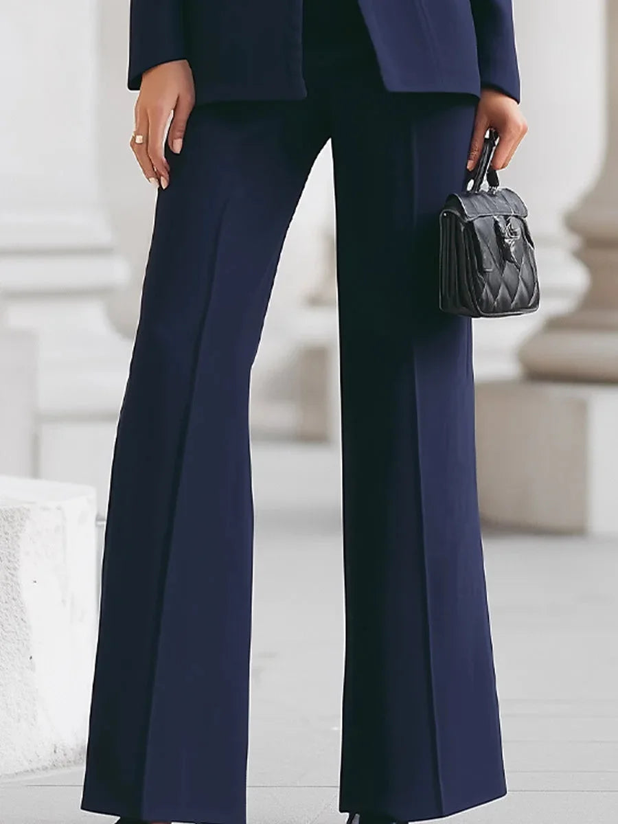 Women Suit 2 Pieces White Single Button Solid Slim For Wedding Business Work Office Daily Commute Casual Set Blazer And Pants