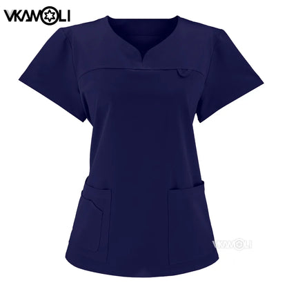 NEW Slim fitting elasticity scrubs sets Operating Room Medical Uniform scrubs uniform nurse women Solid color Surgery Suit