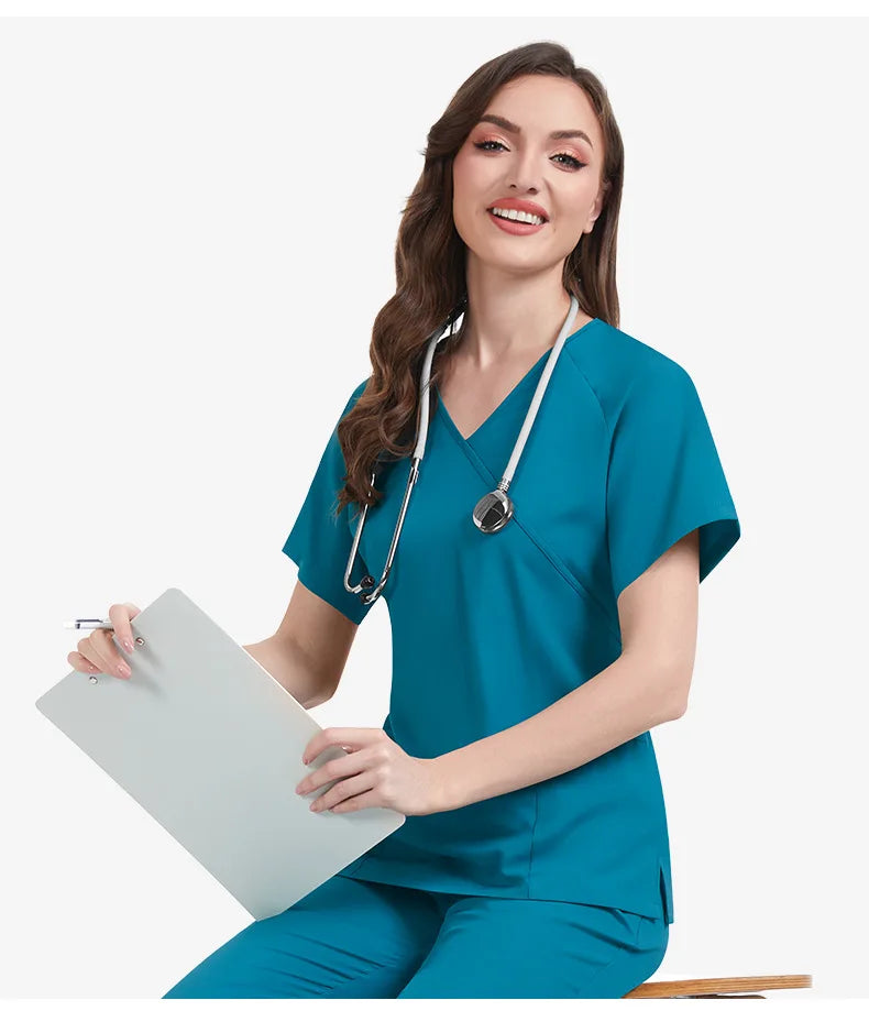 Slim Fit Women Scrubs Sets Hospital Medical Uniforms Nurses Accessories Dental Clinic Beauty Salon Spa Pet Lab Workwear Clothes