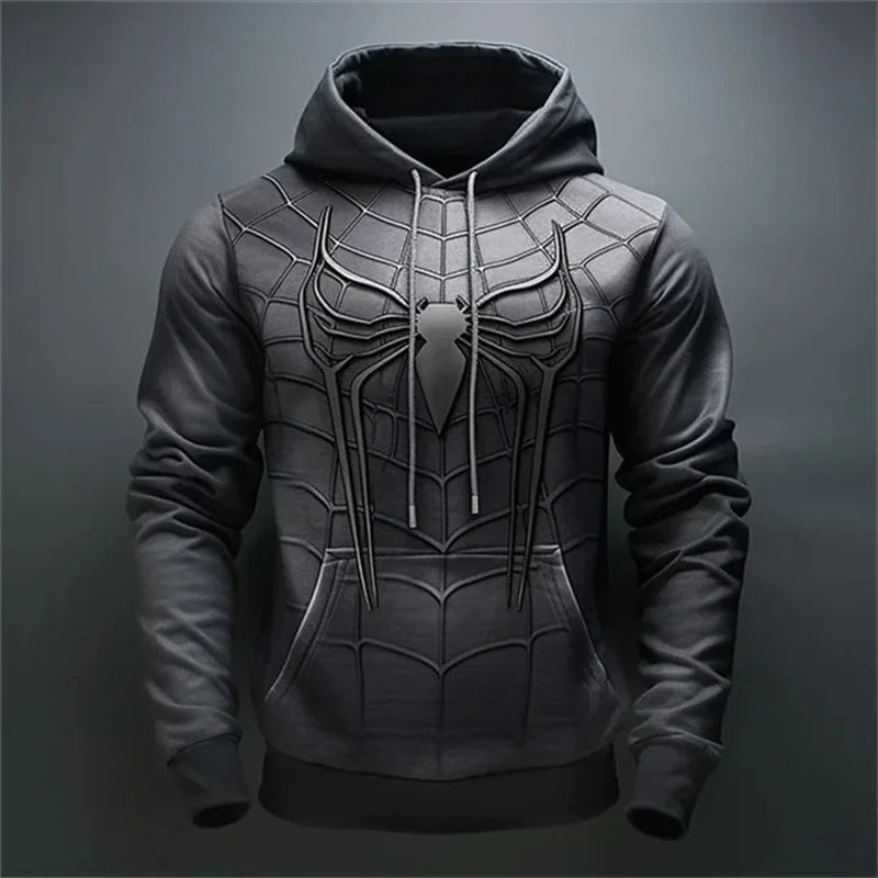 Spider Pattern Men's Fashion Hoodies Long Sleeve Autumn Winter 3D Print Street Hip Hop Sweatshirts 6XL Plus Size Casual Hoodies