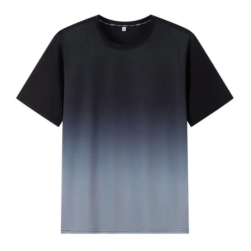 Men's T-shirt Plus Size 1XL-7XL Short Sleeves Tops Spring Summer Gradient Tees Quick Dry Men Sport Oversized Breathable T-shirt