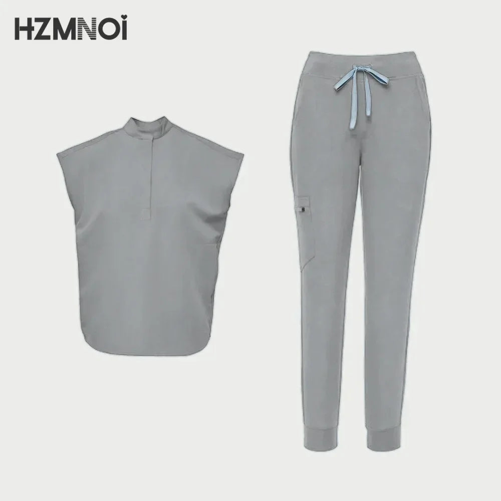 Scrub Sets Nurse Surgical Uniform Women Summer Slim Comfortable Oral Doctor Work Wear Short Sleeve Sets Operating Room Clothes