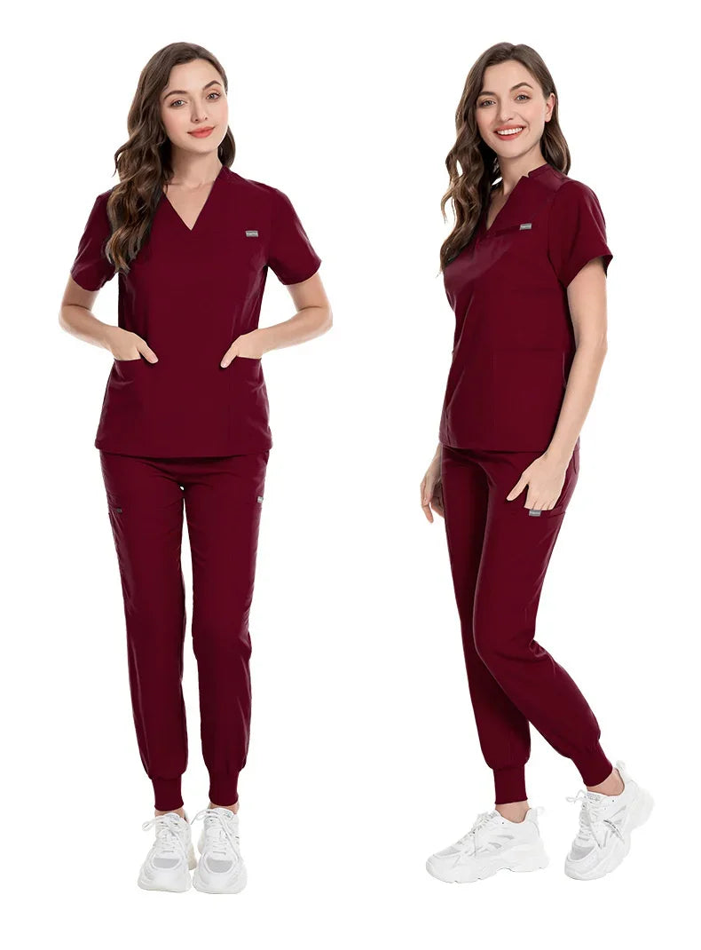 Women Scrubs Sets Nurse Accessories Medical Uniform Slim Fit Hospital Dental Clinical Workwear Clothing Surgical Overall Suits