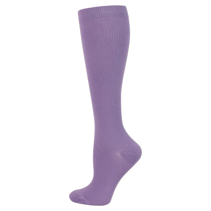 Compression Stockings Blood Circulation Promotion Slimming Compression Socks Anti-Fatigue Comfortable Solid Color Socks