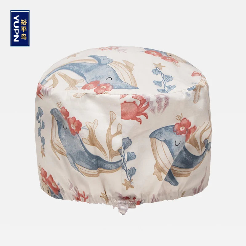 Scrub Caps for Long Hair Premium Surgical Cap Cheap Pharmacy Work Hat  Pet Clinic Doctors Dentist Nursing Cap with Buttons K1030