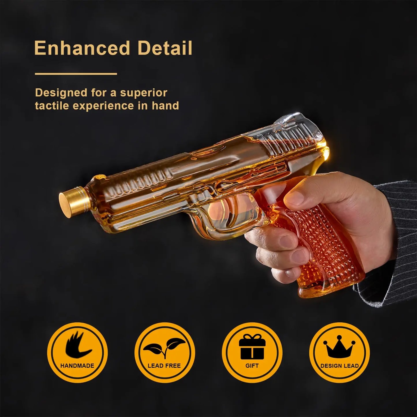 Birthday Gifts for Men Dad Whiskey Gun Decanter Set with Shot Glasses Stocking Stuffers Military Presents dispenser Bar Drinking