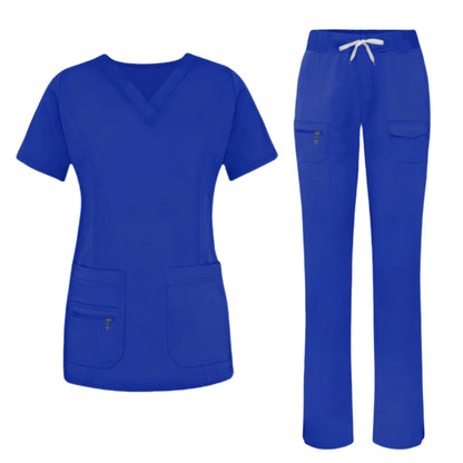 Surgical Uniforms Woman Medical Blouse Strechy Scrubs Top+pant Sets Medico Clothes for Doctors Nurses Clinical Medical Uniform