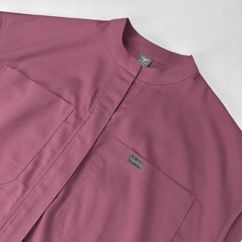 Wholesale Medical Apparel Scrub Uniform Women Short Sleeved Scrubs Jumpsuit Medical Hospital Clothing Scrub Uniforms with Pocket