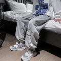 Plus Size M-8XL Men Pants Oversized Sports Pant Fashion Trend Cartoon Smiling Face Printed Long Pants Loose Casual Sweatpants
