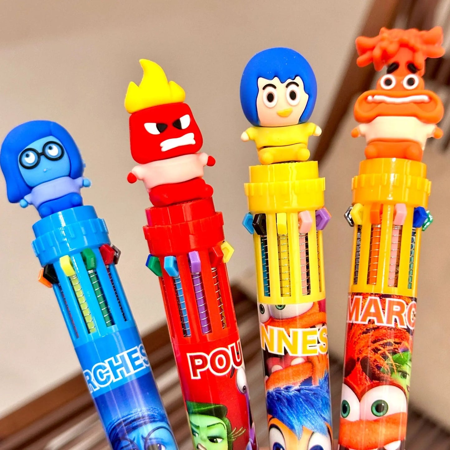 9/36 Pcs Joy Sadness Inside Out 10-Color Ballpoint Pen Student Child Ball Pen Cartoon Supplies Stationery Gift Prize Wholesale