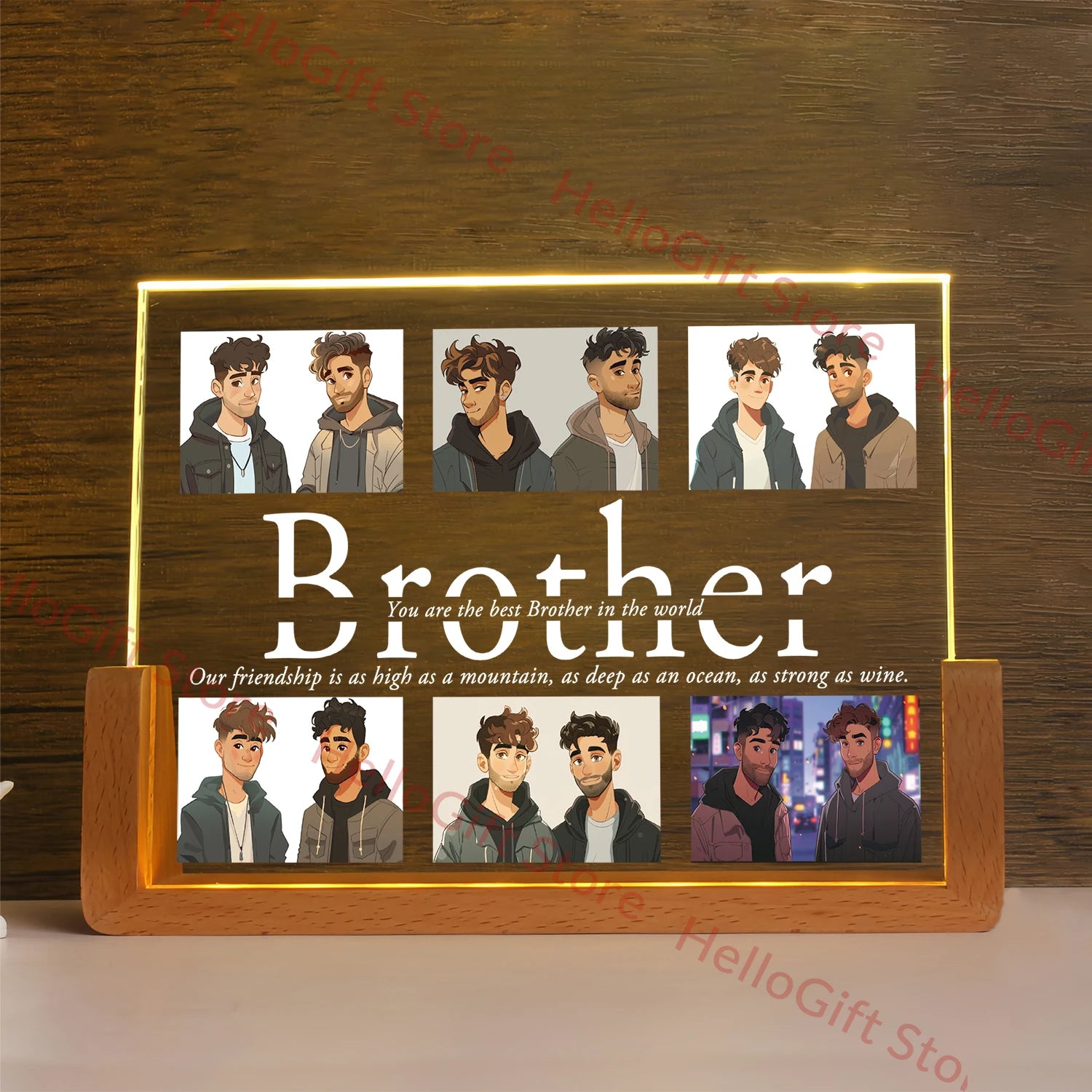 Personalized Custom Photo Text 3D Acrylic Lamp Customized NightLight for MOM DAD LOVE Family Friend Birthday Festival Day Gift