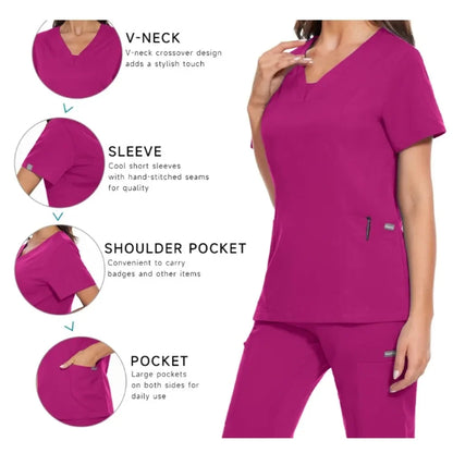 Women Scrubs Nurse Accessories Medical Uniform Unisex Slim Fit Comfort Clinical Women Operating Room Work Uniform Jogger Suit