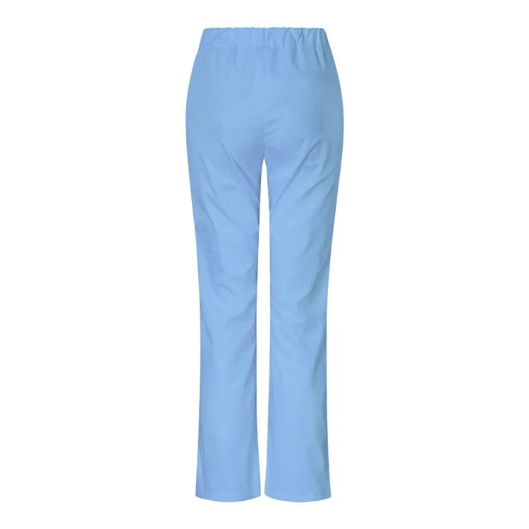 Solid Color Nurse Bottoms Medical Scrubs Pant Nurses Accessories Elastic Waist Doctors Trousers Hospital Lab Workwear Clothing