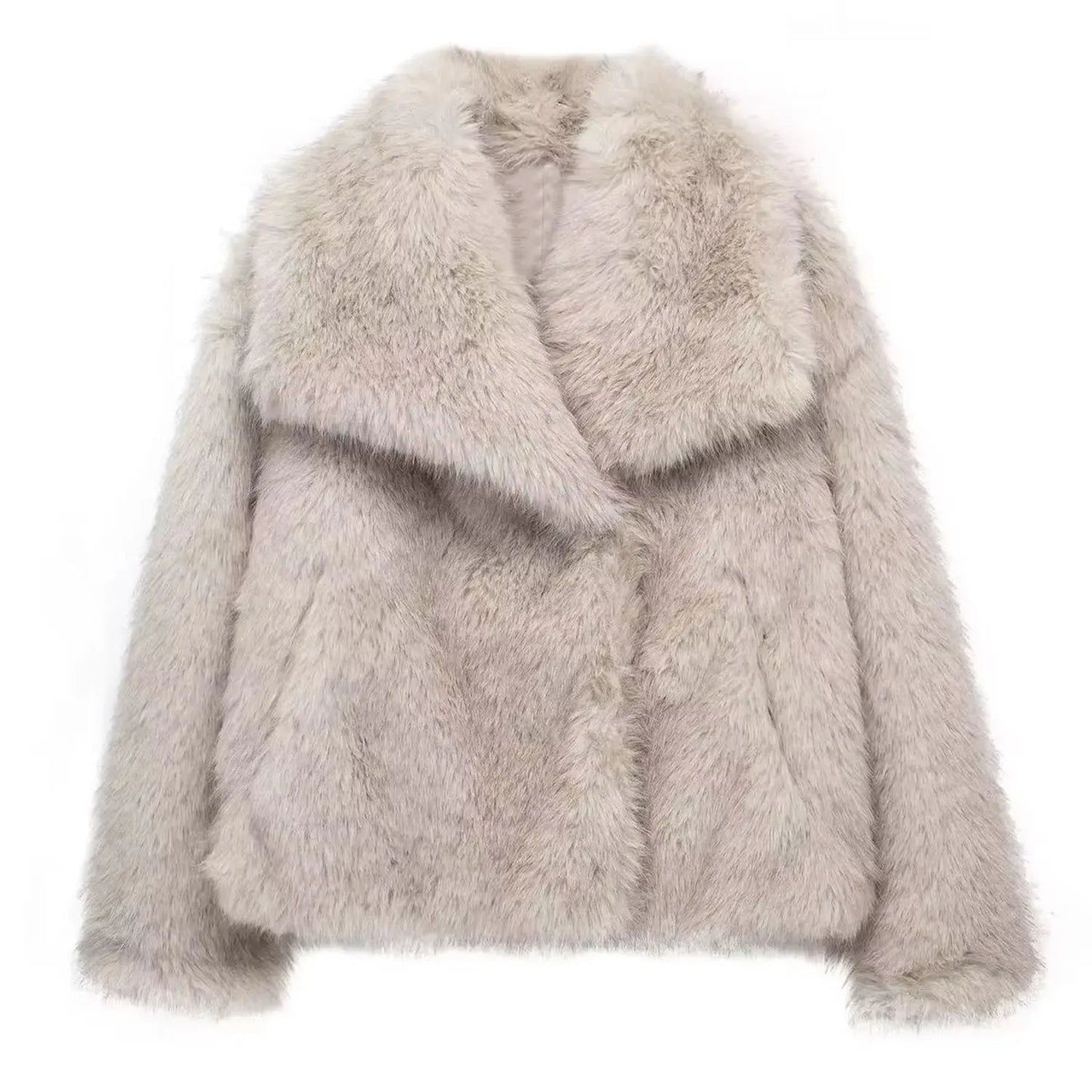 Winter Coats For Women Fashion New Faux Fur Long Sleeves Loose Coat Female Versatile High Street Women's Cardigan