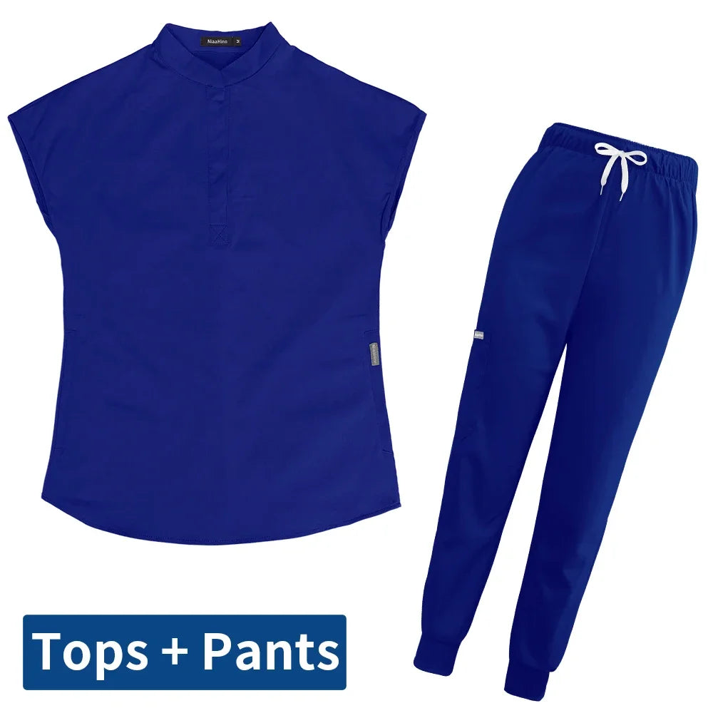 Thicken Nursing Uniform High Quality Solid Color Medical Doctor Workwear Pet Hospital Veterinary Non-sticky Hair Scrub Work Suit