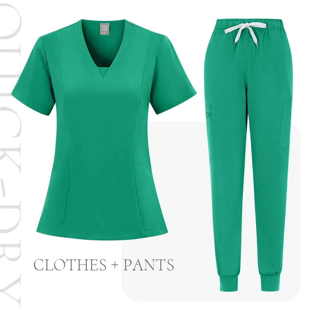 Women Scrubs Nurse Accessories Medical Uniform Unisex Slim Fit Comfort Clinical Women Operating Room Work Uniform Jogger Suit