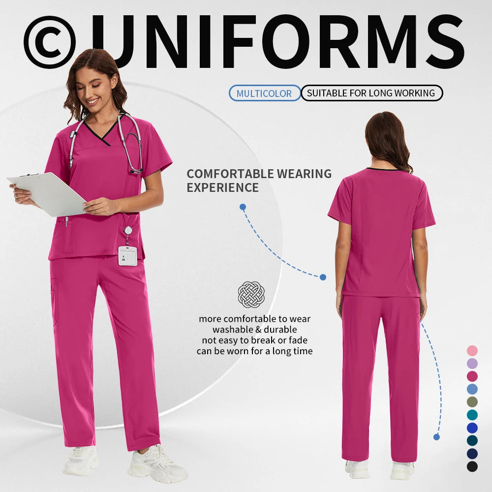 Medical Uniforms Women Hospital Nurse Scrubs Sets Pet Grooming Scrubs Unisex Clinic Nursing Surgical Uniforms Spa Uniforms Women