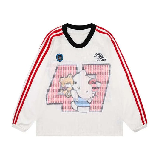 2025 Hello Kitty 3D Printed T-shirt, Fast Drying and Breathable, Casual and Fashionable Ice Silk Polyester (multiple Sizes)