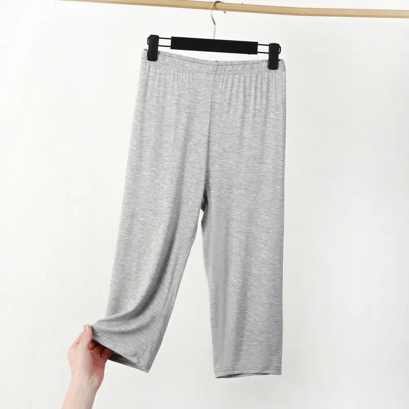 XL to 8XL summer Modal leggings calf Length High waist Large size Stretch Casual Slimming Basic short Pants sleep pants