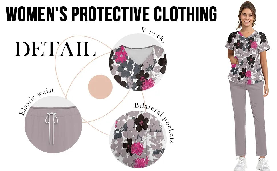 Unisex Medical Uniforms Men Women Nursing Clothes Beauty Costume Nurse Scrubs Sets Doctor Dentist Workwear Clinical Tops Pants