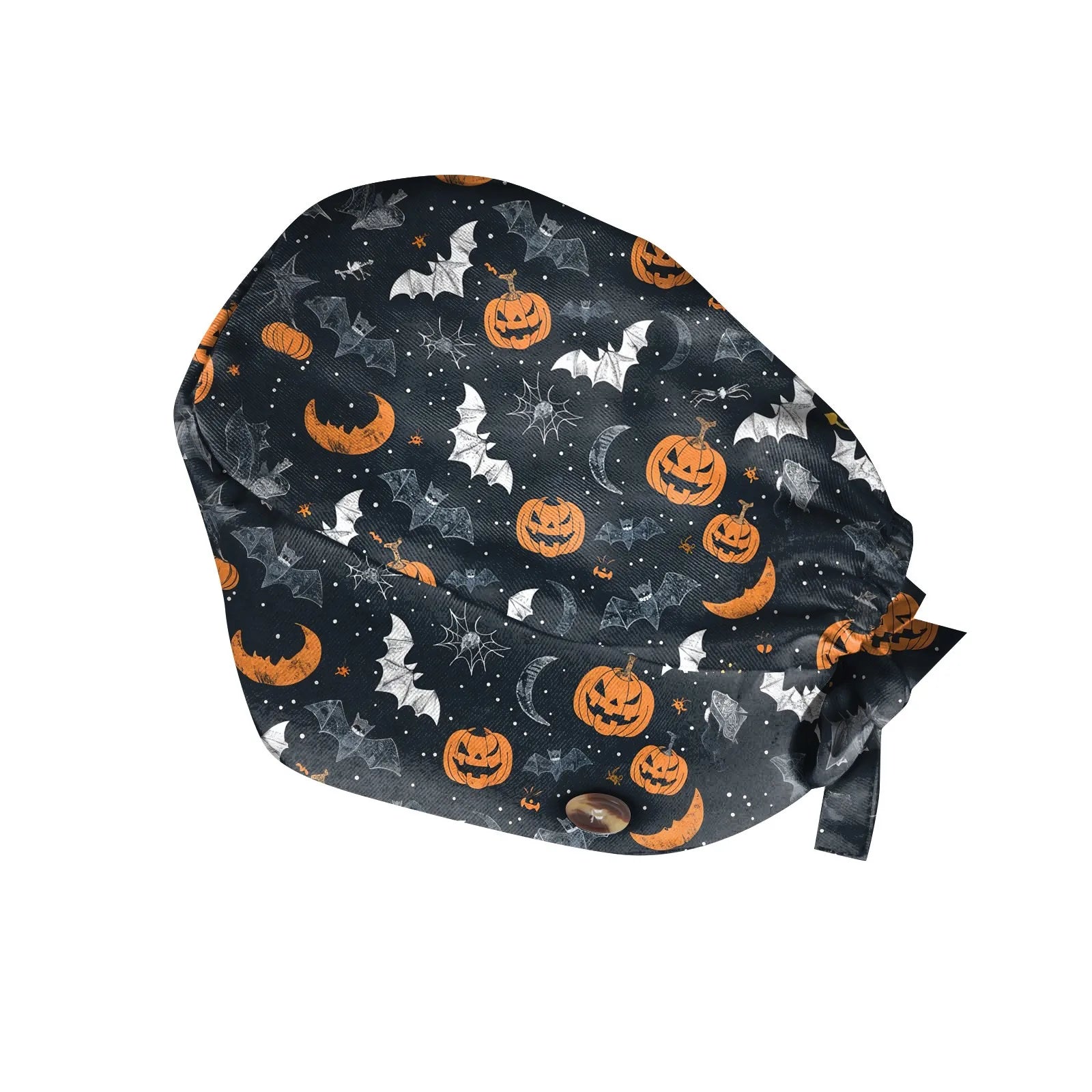 Halloween Print Work Cap Fashionable Casual Women's Printed Elastic Scrub Hat Unisex Work Caps Nurse Accessories Nurse Cap