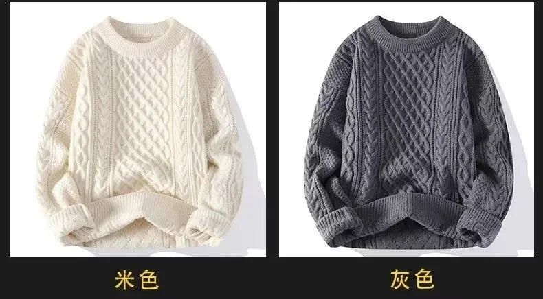 Winter Men's Sweater Men Clothing Striped Sweater Men Casual Streetwear Pullover O-Neck Sweaters Men