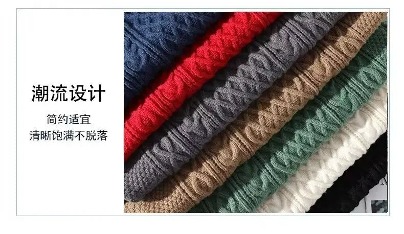 Winter Men's Sweater Men Clothing Striped Sweater Men Casual Streetwear Pullover O-Neck Sweaters Men