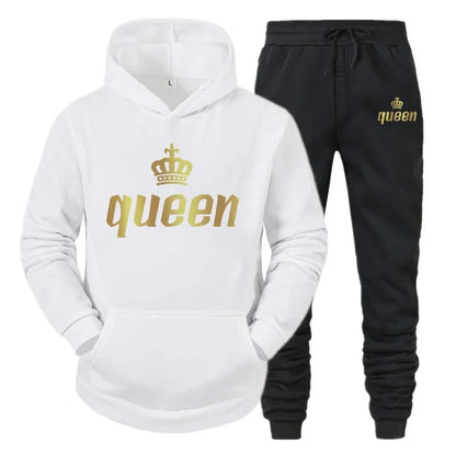 2024 Couple Outfits Hoodie and Jogger Pants High Quality Men Women Daily Casual Sport Jogging Suit King Queen Tracksuits Sets