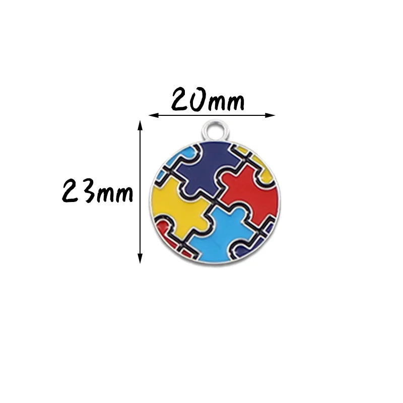 1 Pcs Autism Awareness Pin Autism Pins Lapel Pin Multi Color Autism Puzzle Piece Brooches Pins for Backpacks Sleeves Awareness