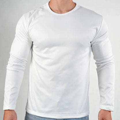 Men's Winter Thermal Long-sleeved T-shirt Wear Extreme Cold Weather Base Layer Top Fleece Lined Winter O-Neck Bottoming Shirts