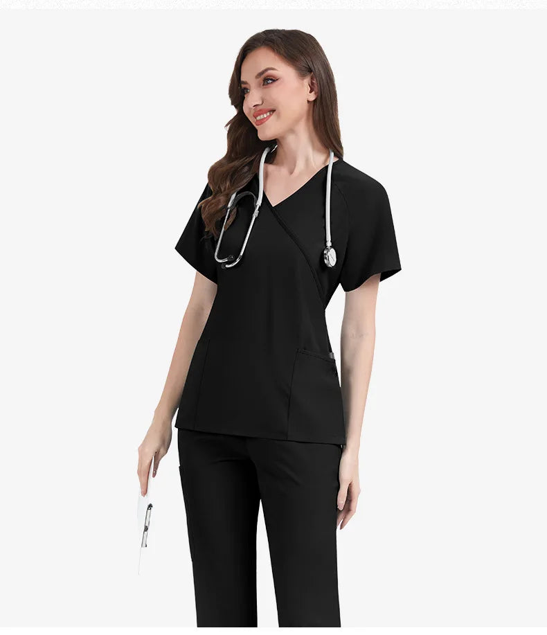 Slim Fit Women Scrubs Sets Hospital Medical Uniforms Nurses Accessories Dental Clinic Beauty Salon Spa Pet Lab Workwear Clothes