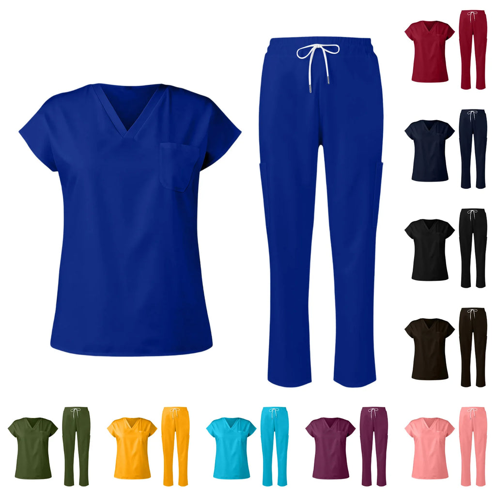 Scrubs Medical Uniform Women and Man Scrubs Set Medical Scrubs Top and Pants