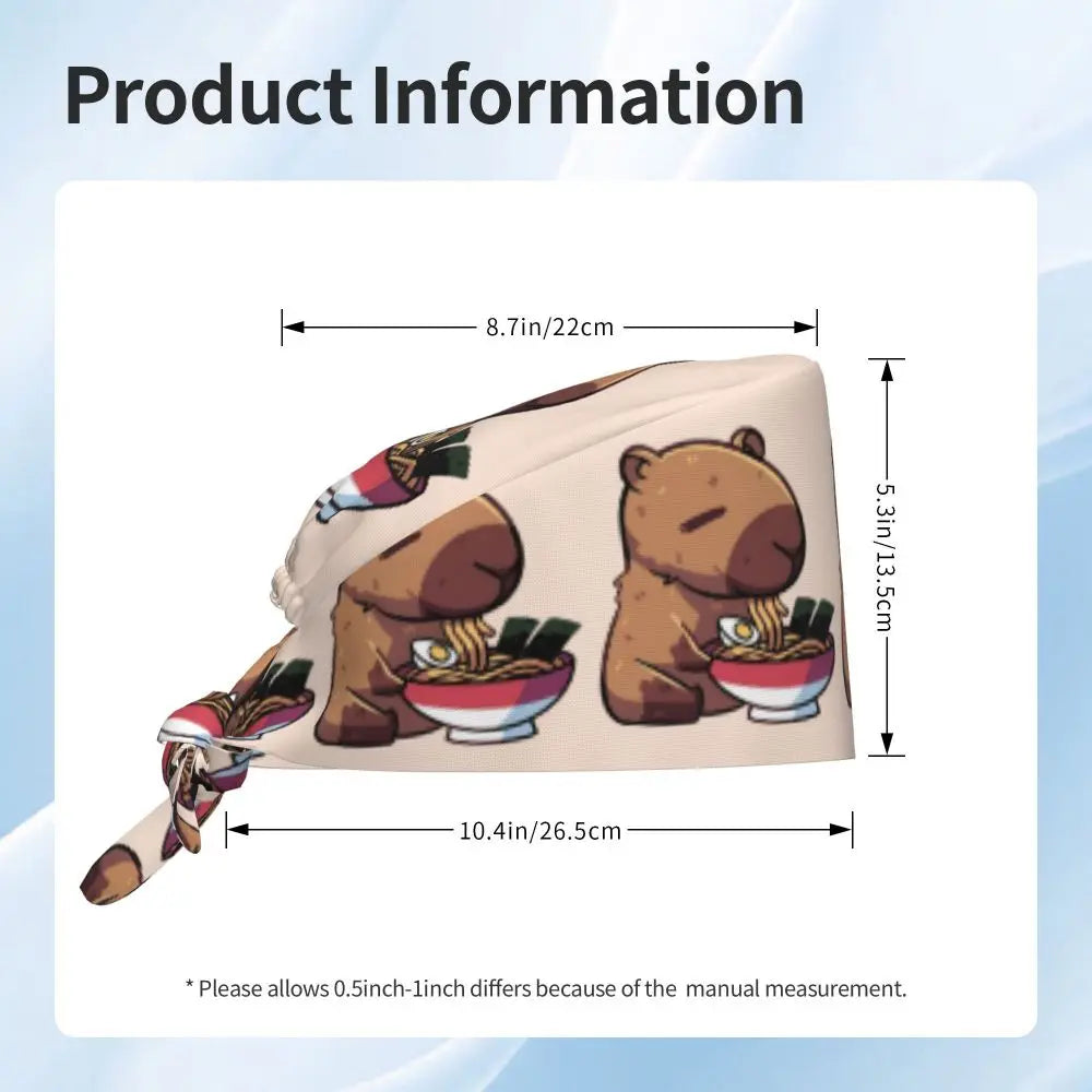 Custom Cartoon Capybara Medical Staff Scrubs Hat Women Men Comic Doctor Nursing Surgical Cap Scrub Caps