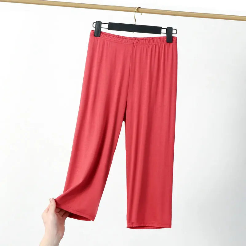 XL to 8XL summer Modal leggings calf Length High waist Large size Stretch Casual Slimming Basic short Pants sleep pants