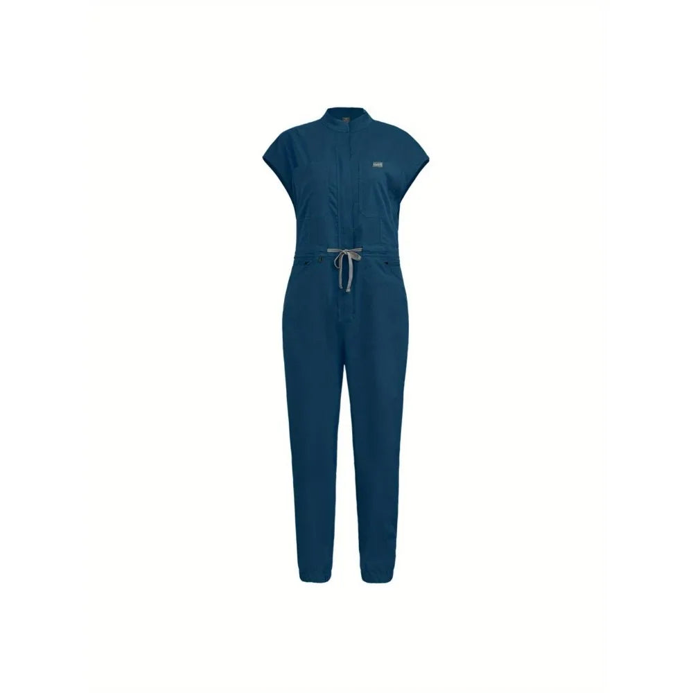 Comprehensive Training Outfit Scrubs Set Uniform Jogger Suit Stretch with Multi Pocket for Esthetician Workwear Jumpsuit