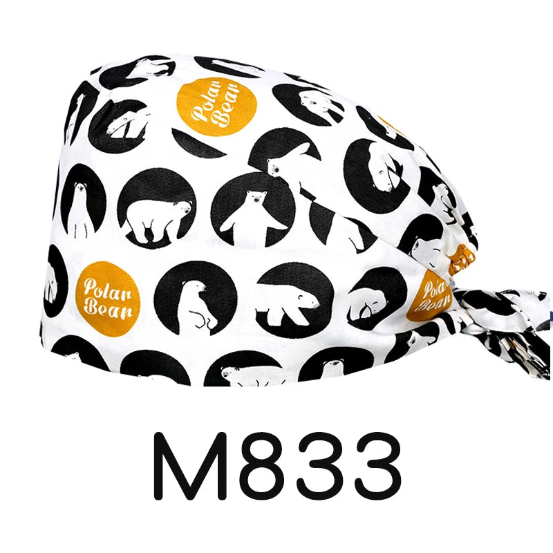 LONG HAIR Scrub Caps Surgical Medical Hats Cotton Nursing Caps Breathable Bouffant Healthcare Chef Pediatric Veterinary Hats M81