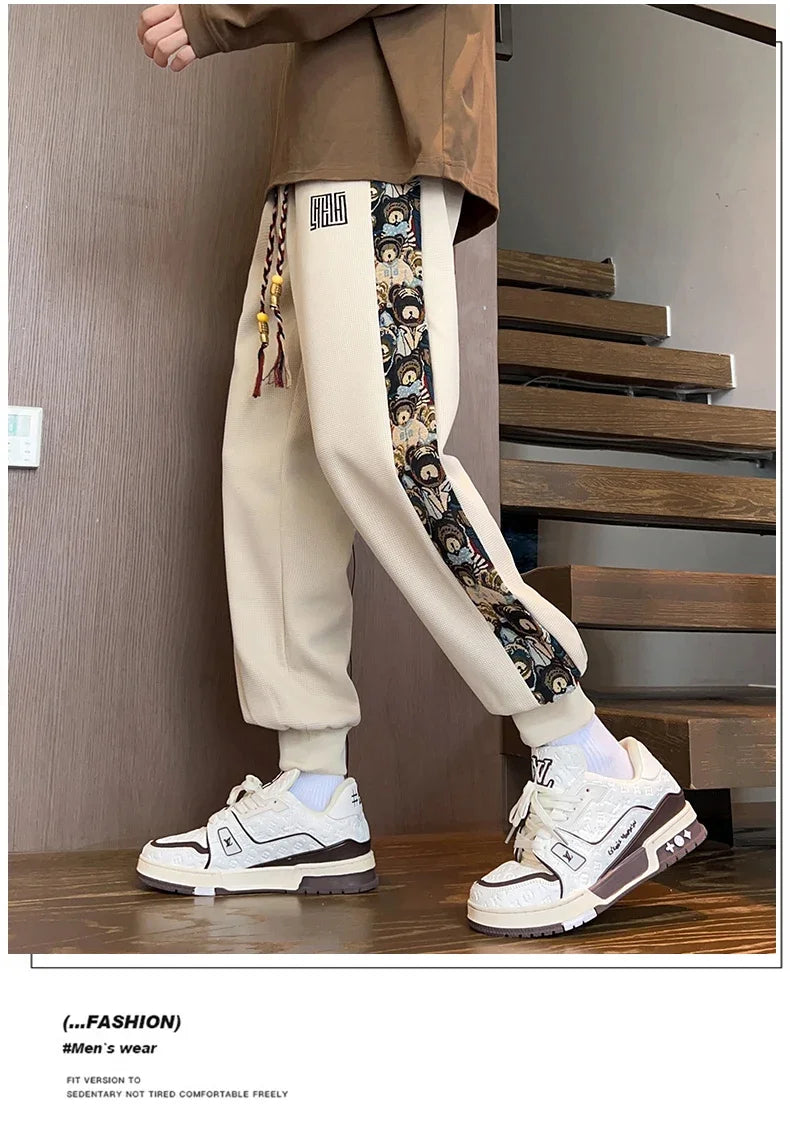 Plus Size Men's Jogger Pants Drawstring Elastic Sport Trouser Male Loose Trendy Streetwear Sweatpant Big Large 8XL Spring Summer