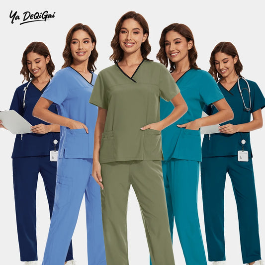 Scrub Uniforms Sets Hospital Clothes for Women Scrubs Set Quick-Drying Comfortable Nursing Outfits Pet Clinic Veterinary Uniform