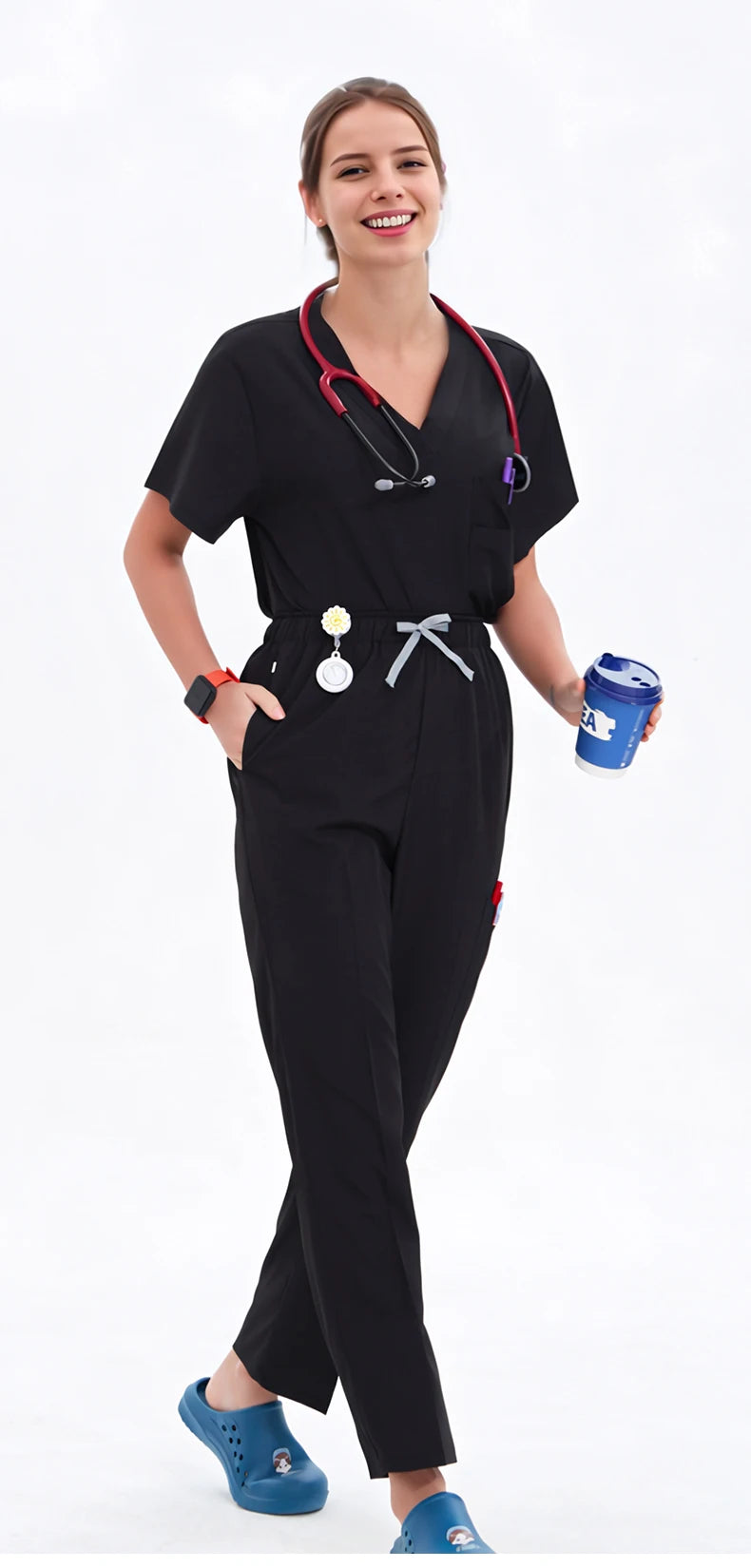 Doctor Nurse Scrub Set Hospital Uniforms Clinic Medical Surgeon Nursing Clothes Dental Pediatric Beauty Salon Work Suit S23
